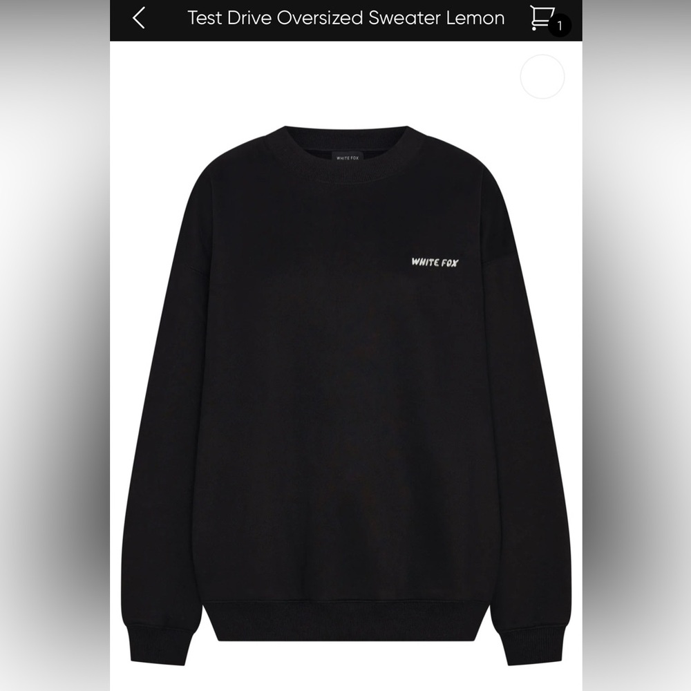 Brand new White fox crewneck in black!
